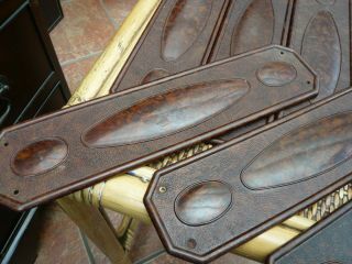 OLD VINTAGE 1930,  S Art Deco BAKELITE DOOR PUSH FINGER PLATES SET OF 7 3