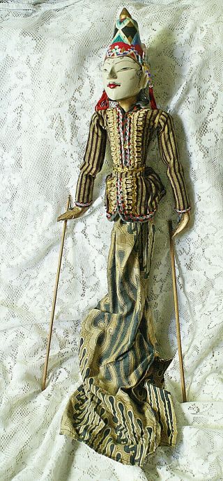 Wayang Golek Indonesian Rod Puppet 27 Inches Tall Semi Refined Male Character 2