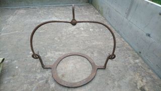 Antique 18th Century Wrought Iron Pan Hanging Fire Trivit antique plant pot 7