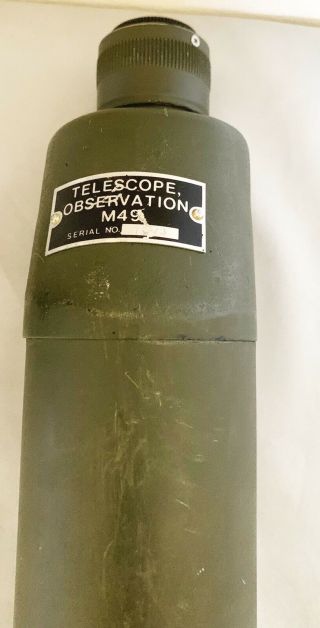 Vintage US Military M49 Spotting Scope Telescope Observation Sniper W/ M164 Case 2