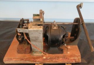 Antique Knapp Type O.  K.  Toy Electric Motor On Wood Base - Clock Movement