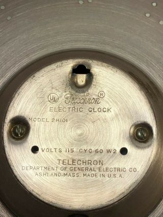 VTG Pink GE Telechron Flying Saucer Aluminum Mid Century Wall Clock 2H101 6