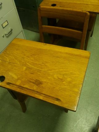 Vintage Langslow Fowler Moulthrop Adjustable School Desk/chair