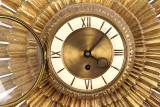 Vintage Welby Gold Starburst Wall Clock Vintage Circa 1950 ' s - 60 ' s Germany 4