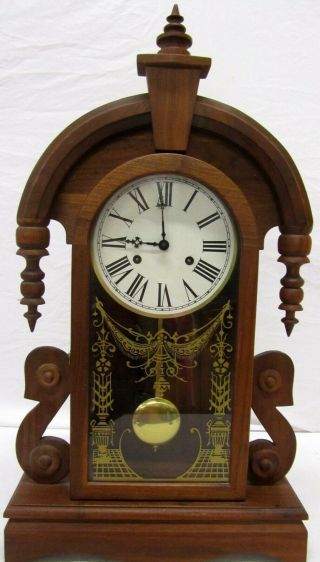 Vintage Wood Mantle Decoration Clock Made by Frank & Coleman March 1977 2