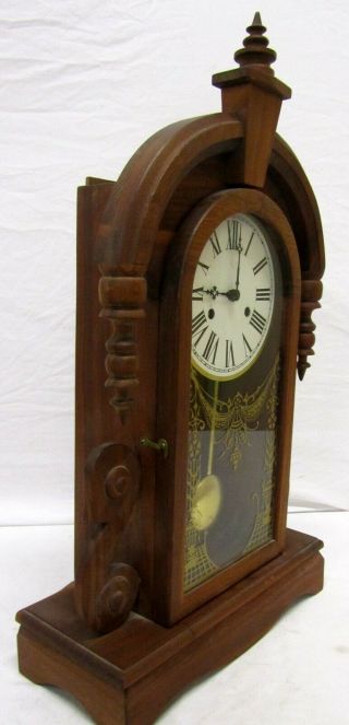 Vintage Wood Mantle Decoration Clock Made by Frank & Coleman March 1977 5