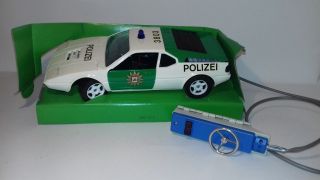 Vintage Bmw M1 Gama Plastic Toy Car Polizei Police Car Battery Operate Mib