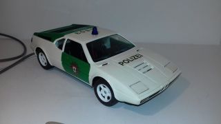 Vintage BMW M1 GAMA plastic toy car Polizei Police car Battery Operate MIB 2