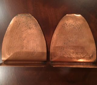 Antique Signed Craftsman Studios Arts & Crafts / Mission Style Copper Bookends 2