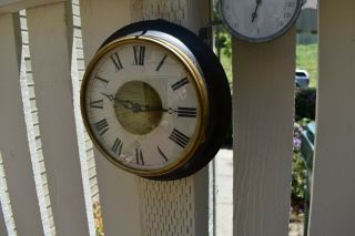 Vintage Seth Thomas Wall Clock in Dark Woodtone Wind 7 Jewels Runs then stops 2