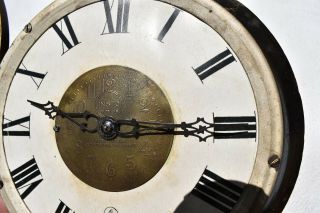 Vintage Seth Thomas Wall Clock in Dark Woodtone Wind 7 Jewels Runs then stops 3