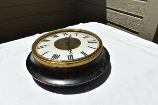 Vintage Seth Thomas Wall Clock in Dark Woodtone Wind 7 Jewels Runs then stops 4