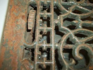 Antique Cast Iron Heat Grate Floor Vent Register Tuttel & Bailey Mfg.  NY 8 