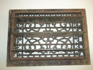 Antique Cast Iron Heat Grate Floor Vent Register Tuttel & Bailey Mfg.  NY 8 