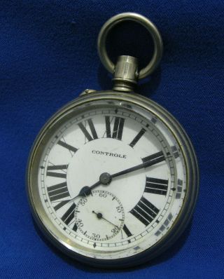 Vintage Serbia Kingdom Railway Controle Pocket Watch Engraved Not Work