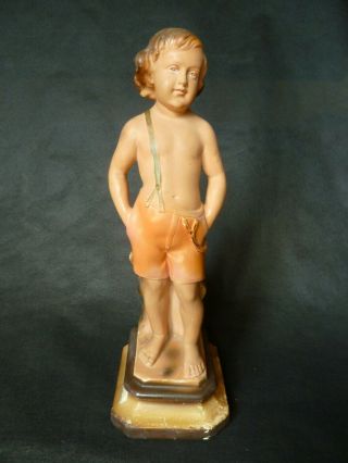 Art Deco Chalk Figure Of A Boy - 1930 
