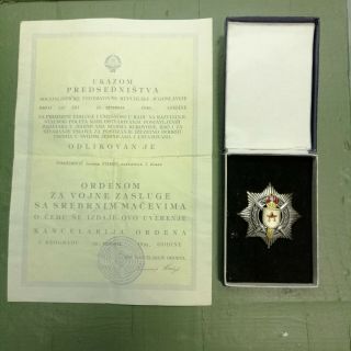 Yugoslavia.  Serbia.  Order Of Military Merit 3rd Class,  Document - Award,  Box