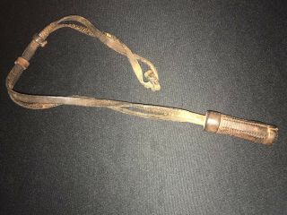 Ww2 Japanese Nco Sword Leather Tassel - Antique/old Ww Ii Samurai/ija Katana/knot