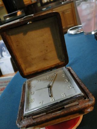 " Abercrombie & Fitch " Travel Clock - Very Old Vintage Clock - Case Rough Shape -