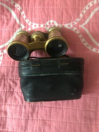 Vintage Lemaire Paris French Opera Glasses Binoculars Mother Of Pearl