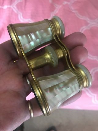 Vintage Lemaire Paris French Opera Glasses Binoculars Mother Of Pearl 2