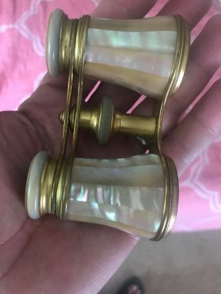 Vintage Lemaire Paris French Opera Glasses Binoculars Mother Of Pearl 5