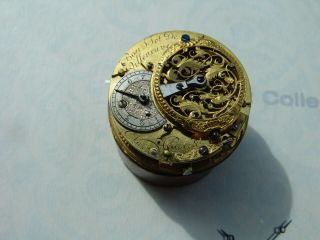 Antique French Verge Pocket Watch Movement Circa 1750