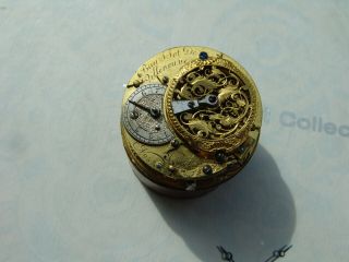 Antique French Verge Pocket Watch Movement circa 1750 4