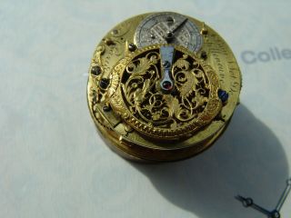 Antique French Verge Pocket Watch Movement circa 1750 5