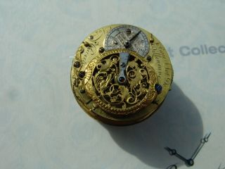 Antique French Verge Pocket Watch Movement circa 1750 6