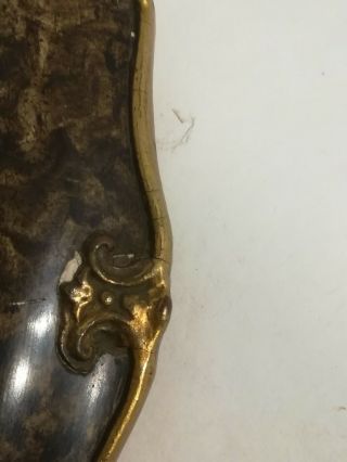 Vintage Mid Century Round Convex Mirror Porthole With Gold Trim 4
