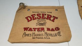Antique Desert Brand Canvas Water Bag