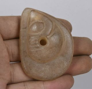 2.  4 " Ancient China Hongshan Culture Crystal Hand Carving Dragon Amulet Pendant