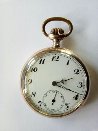 Junghans.  Antique,  silver,  pocket watch.  German made.  well. 5