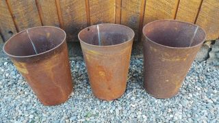 Antique 3 Maple Syrup Old Tin Sap Rusty Look Buckets 13 " High
