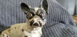 Antique Hubley Cast Iron Doorstop French Bulldog Dog Collectible 2