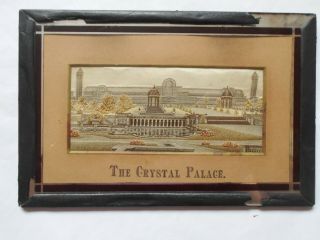 Antique Stevengraph The Crystal Palace Silk Woven Picture Thomas Stevens C 1887