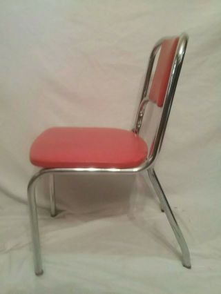 Vtg Set 2 DURO CHROME Mid Centry Modern Diner Dining Chair Chairs w Orange Vinyl 8