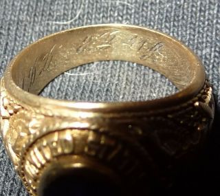1941 WWII; Solid 10k Gold; Engraved; UNITED STATES NAVAL AVIATOR Pilot Ring 10
