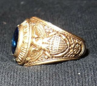 1941 WWII; Solid 10k Gold; Engraved; UNITED STATES NAVAL AVIATOR Pilot Ring 2
