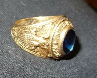 1941 WWII; Solid 10k Gold; Engraved; UNITED STATES NAVAL AVIATOR Pilot Ring 3