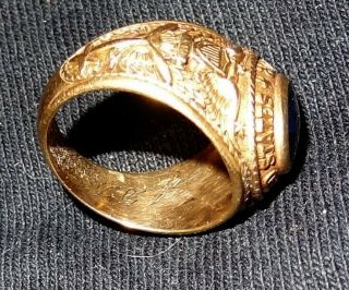 1941 WWII; Solid 10k Gold; Engraved; UNITED STATES NAVAL AVIATOR Pilot Ring 6