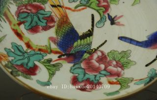 Chinese old hand - made famille rose porcelain bird and flower pattern compote b02 5