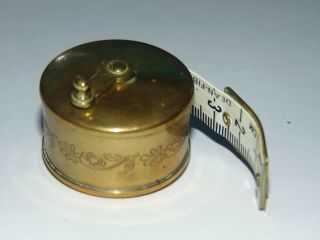 Great Vintage Brass Flower Design 60 " Deans Tape Measure In