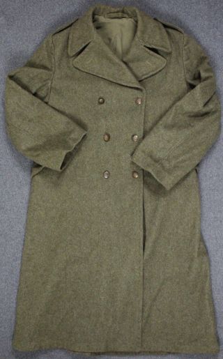 Vintage Netherlands/dutch Military Issue Wool Dress Overcoat Jacket Green