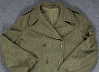 Vintage Netherlands/Dutch Military Issue Wool Dress Overcoat Jacket Green 2