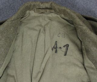 Vintage Netherlands/Dutch Military Issue Wool Dress Overcoat Jacket Green 4