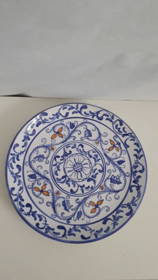 Piatto In Ceramica Siciliana Dipinto A Mano Diametro 25 Cm