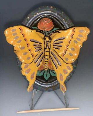 Vintage Cast Iron Door Knocker Butterfly Dated 1926