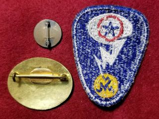 WWII S - Site 387 Manhattan Project Atomic Bomb Employee Badge A - Bomb Pin & Patch 2